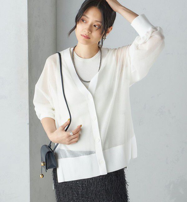 SHIPS for women「〈手洗い可能〉シアー ミドル丈 カーディガン ◇」|カーディガン|