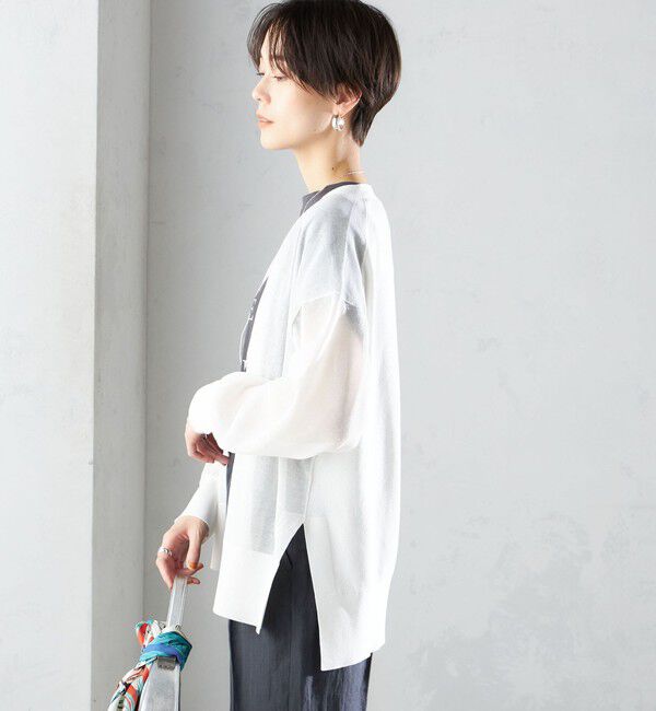 SHIPS for women「〈手洗い可能〉シアー ミドル丈 カーディガン ◇」|カーディガン|