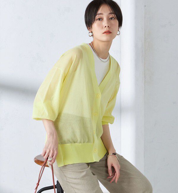 SHIPS for women「〈手洗い可能〉シアー ミドル丈 カーディガン ◇」|カーディガン|