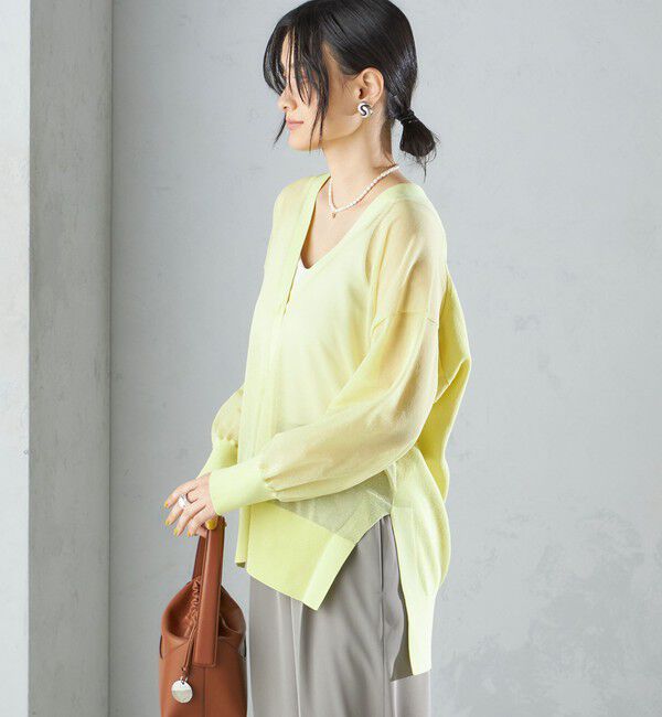 SHIPS for women「〈手洗い可能〉シアー ミドル丈 カーディガン ◇」|カーディガン|