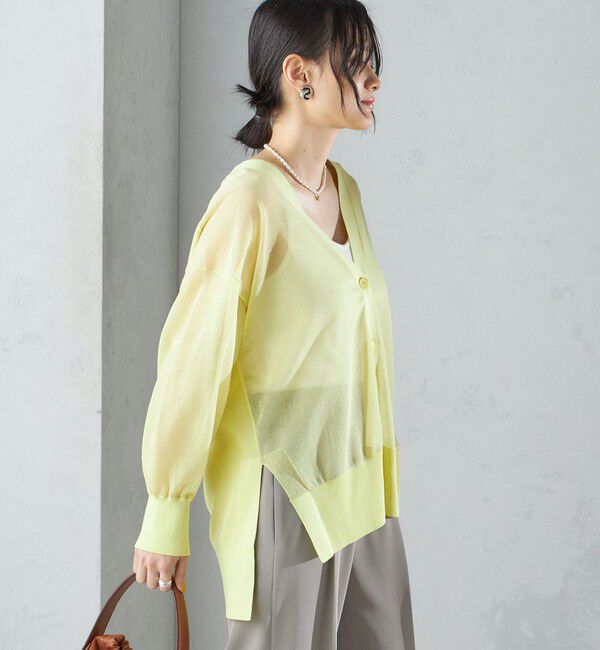 SHIPS for women「〈手洗い可能〉シアー ミドル丈 カーディガン ◇」|カーディガン|