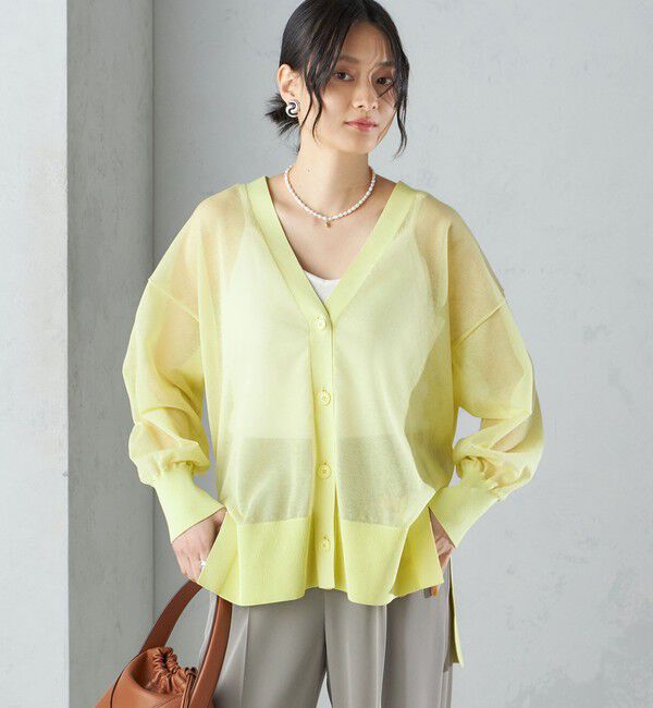 SHIPS for women「〈手洗い可能〉シアー ミドル丈 カーディガン ◇」|カーディガン|