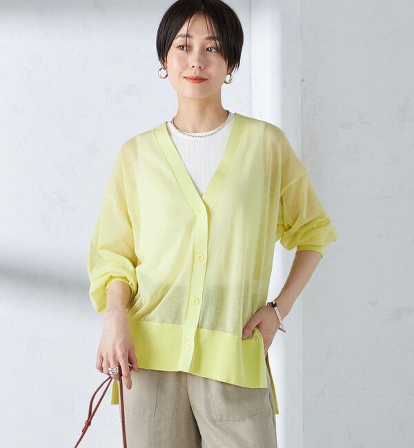 SHIPS for women「〈手洗い可能〉シアー ミドル丈 カーディガン ◇」|カーディガン|