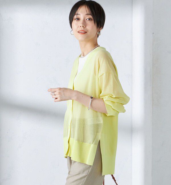 SHIPS for women「〈手洗い可能〉シアー ミドル丈 カーディガン ◇」|カーディガン|