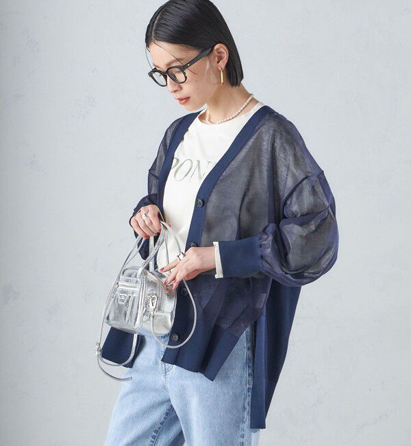 SHIPS for women「〈手洗い可能〉シアー ミドル丈 カーディガン ◇」|カーディガン|