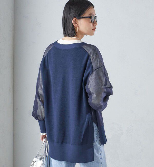 SHIPS for women「〈手洗い可能〉シアー ミドル丈 カーディガン ◇」|カーディガン|