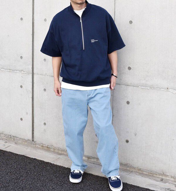 SHIPS any「SHIPS any: COTTON USA ワンポイント ロゴ ハーフジップ Tシャツ◇」|Tシャツ・カットソー|