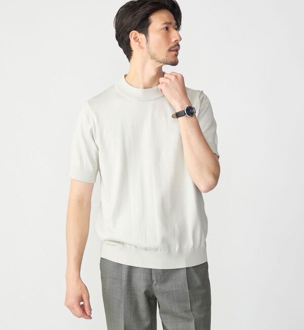 SHIPS「SHIPS: シーアイランド コットン モックネック ニットTシャツ」|Tシャツ・カットソー|