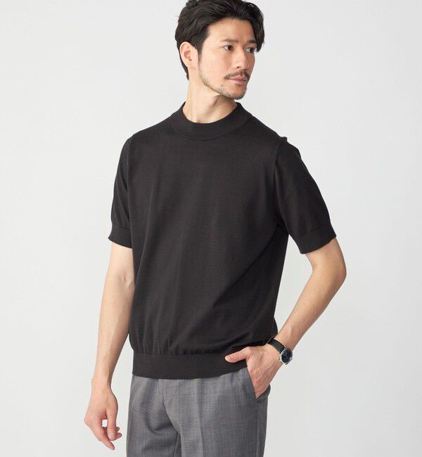 SHIPS「SHIPS: シーアイランド コットン モックネック ニットTシャツ」|Tシャツ・カットソー|