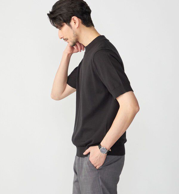 SHIPS「SHIPS: シーアイランド コットン モックネック ニットTシャツ」|Tシャツ・カットソー|