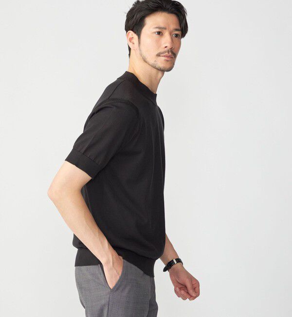 SHIPS「SHIPS: シーアイランド コットン モックネック ニットTシャツ」|Tシャツ・カットソー|