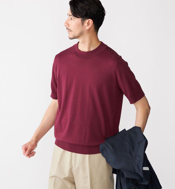 SHIPS「SHIPS: シーアイランド コットン モックネック ニットTシャツ」|Tシャツ・カットソー|