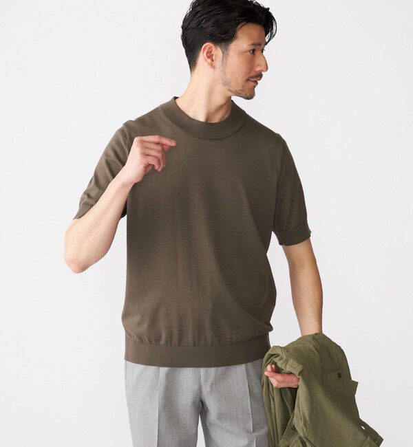 SHIPS「SHIPS: シーアイランド コットン モックネック ニットTシャツ」|Tシャツ・カットソー|