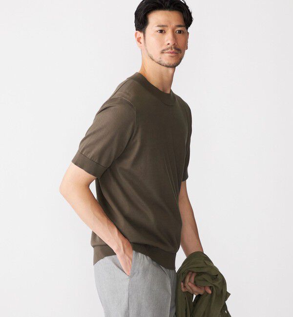 SHIPS「SHIPS: シーアイランド コットン モックネック ニットTシャツ」|Tシャツ・カットソー|