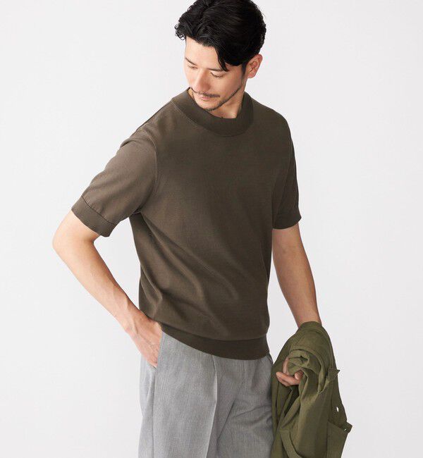 SHIPS「SHIPS: シーアイランド コットン モックネック ニットTシャツ」|Tシャツ・カットソー|