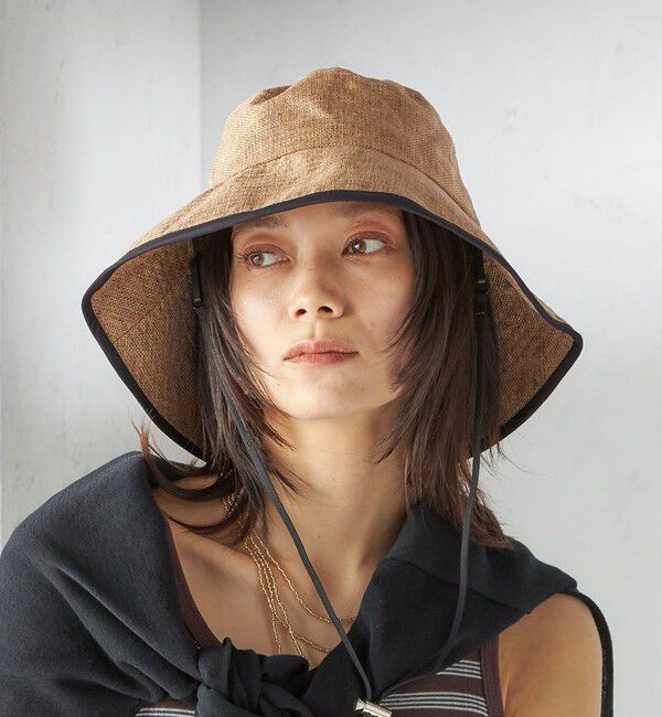 SHIPS for women「Rmeria:〈UVカット / 手洗い可能〉ペーパーライク パイピング ハット 」|ハット|