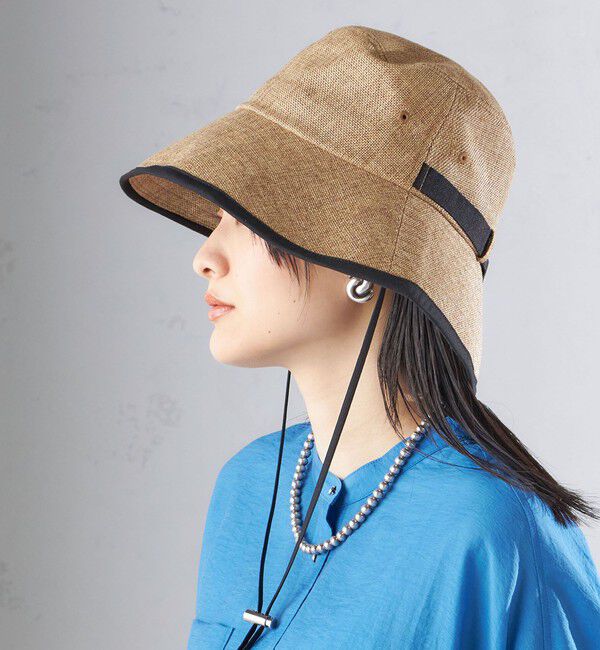 SHIPS for women「Rmeria:〈UVカット / 手洗い可能〉ペーパーライク パイピング ハット 」|ハット|