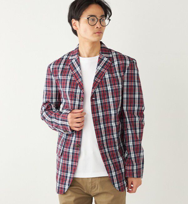 SHIPS Colors 「BARRY BRICKEN:チェック ジャケット(セットアップ対応可能)」|テーラードジャケット|