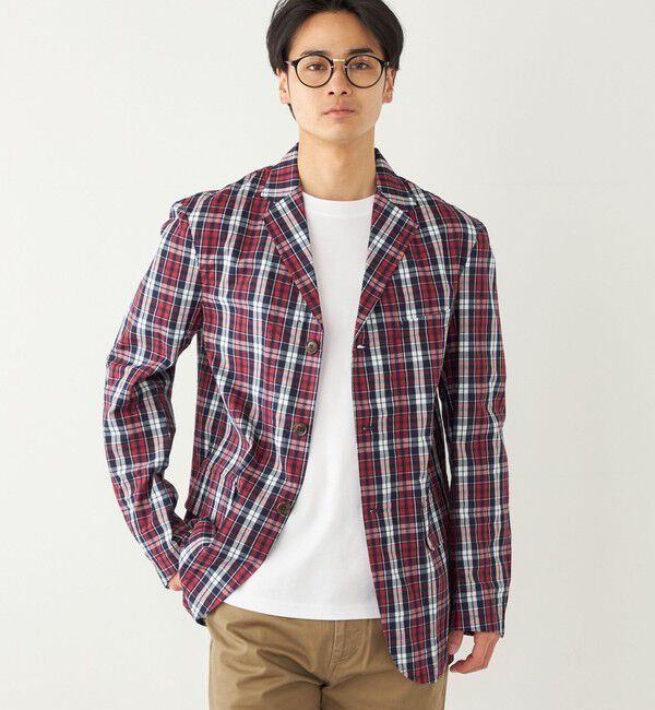 SHIPS Colors 「BARRY BRICKEN:チェック ジャケット(セットアップ対応可能)」|テーラードジャケット|