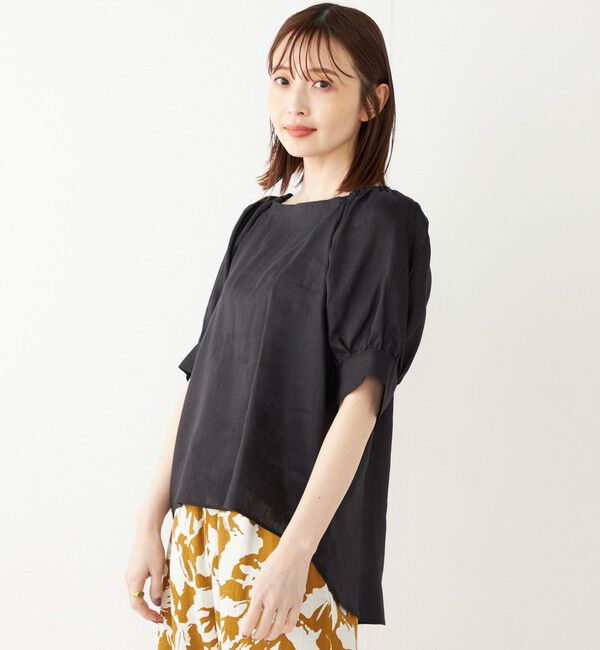 SHIPS Colors 「SHIPS Colors:〈洗濯機可能〉リネン パフスリーブ ブラウス」|シャツ・ブラウス|