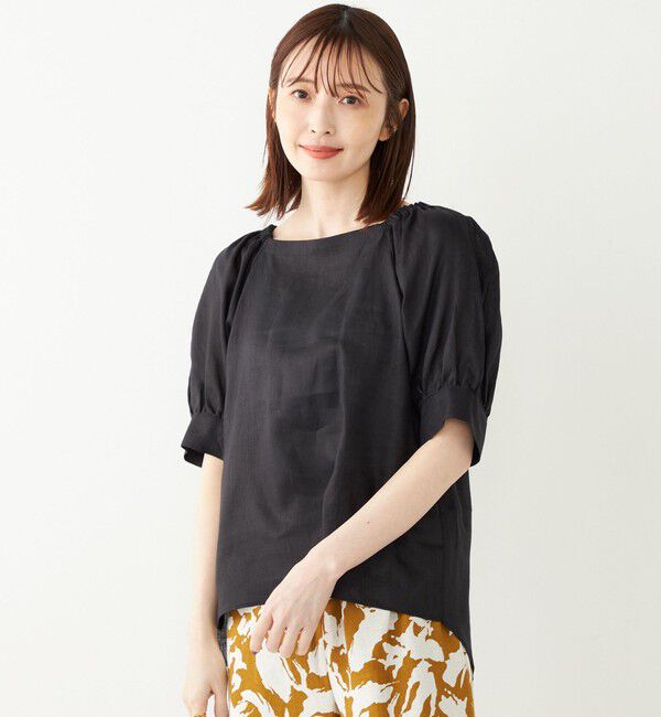 SHIPS Colors 「SHIPS Colors:〈洗濯機可能〉リネン パフスリーブ ブラウス」|シャツ・ブラウス|