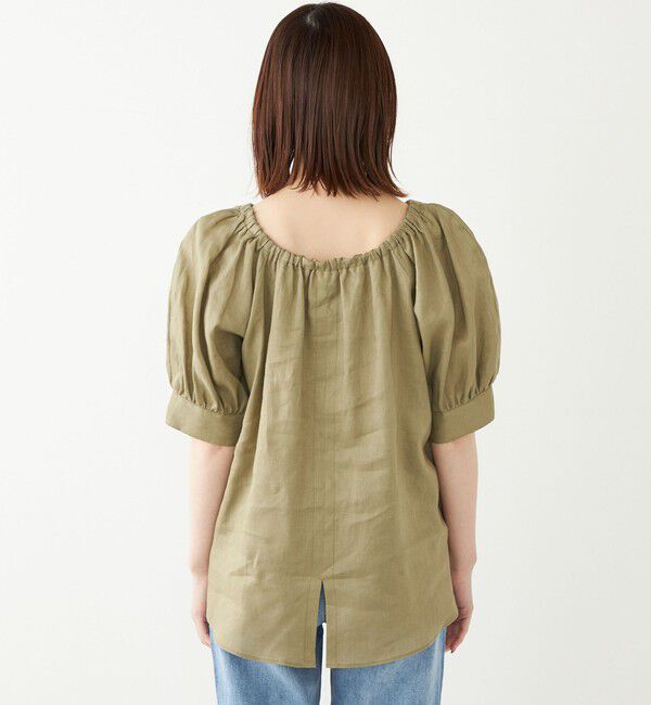 SHIPS Colors 「SHIPS Colors:〈洗濯機可能〉リネン パフスリーブ ブラウス」|シャツ・ブラウス|