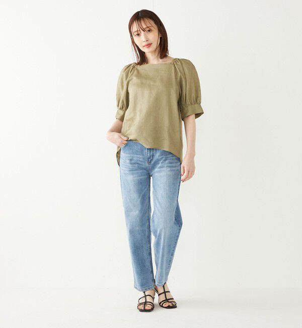 SHIPS Colors 「SHIPS Colors:〈洗濯機可能〉リネン パフスリーブ ブラウス」|シャツ・ブラウス|