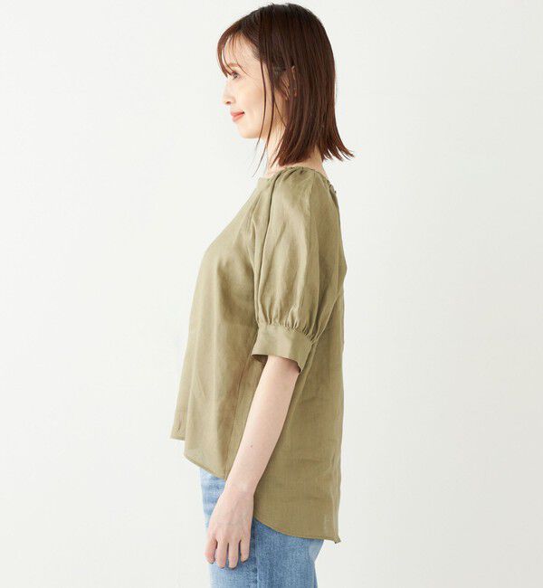 SHIPS Colors 「SHIPS Colors:〈洗濯機可能〉リネン パフスリーブ ブラウス」|シャツ・ブラウス|