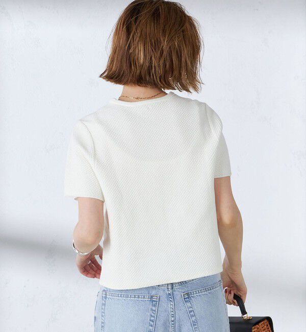 SHIPS for women「【WEB限定】〈手洗い可能〉ハイツイスト コットン ビジュー カノコ ニット」|プルオーバー|