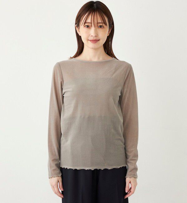 SHIPS Colors 「SHIPS Colors:〈手洗い可能〉メッシュ ポリエステルベロア クルーネック トップス◇」|Tシャツ・カットソー|