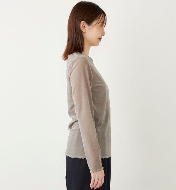 SHIPS Colors 「SHIPS Colors:〈手洗い可能〉メッシュ ポリエステルベロア クルーネック トップス◇」|Tシャツ・カットソー|