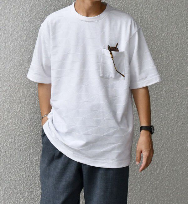 SHIPS any「SHIPS any: ジオメリンクス ジャカード ポケット Tシャツ◇」|Tシャツ・カットソー|