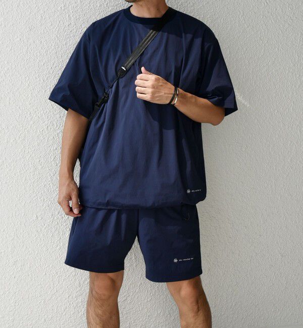 SHIPS any「【WEB限定】SHIPS any:ワッシャーナイロン スピンドル Tシャツ＋イージーショーツ セットアップ◆」|Tシャツ・カットソー|