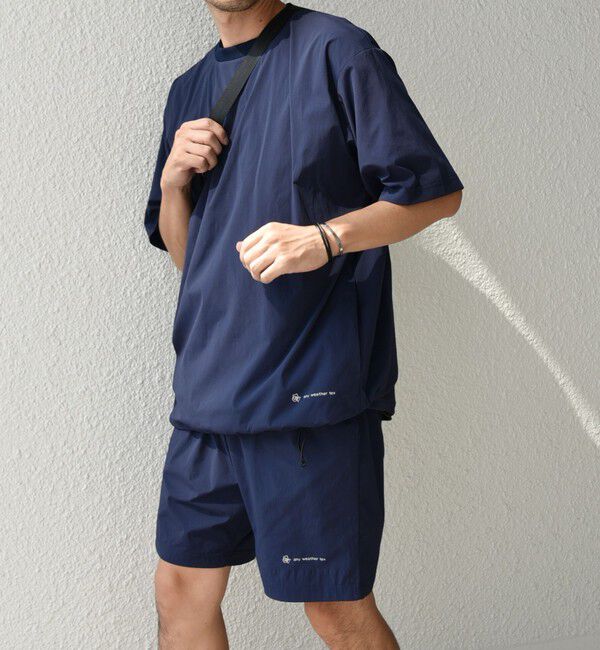 SHIPS any「【WEB限定】SHIPS any:ワッシャーナイロン スピンドル Tシャツ＋イージーショーツ セットアップ◆」|Tシャツ・カットソー|