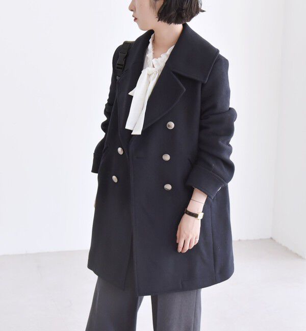 quaranciel「quaranciel: メルトン ビッグ カラー Pコート」|ピーコート|