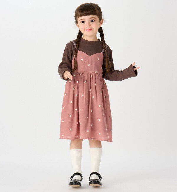 SHIPS Colors 「SHIPS Colors: 100～140cm /〈洗濯機可能〉ハート エンブロイダリー ワンピース」|ワンピース|