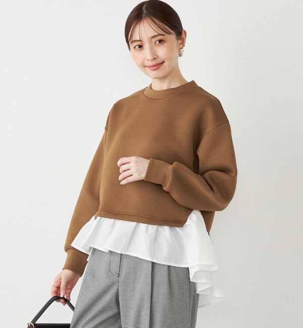 SHIPS Colors 「SHIPS Colors:〈洗濯機可能〉ダンボール フハクドッキング トップス」|Tシャツ・カットソー|ブラウン