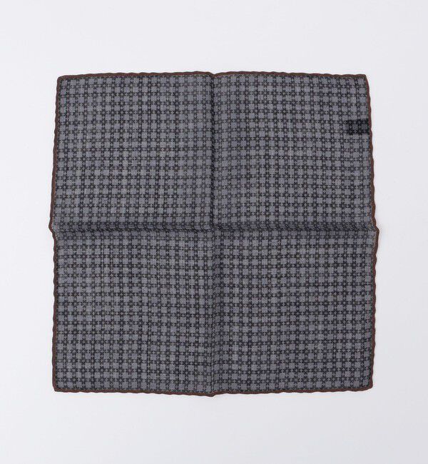 SHIPS「SHIPS: CANEPA社製 小紋柄 ウール チーフ」|ハンカチ|チャコールグレー
