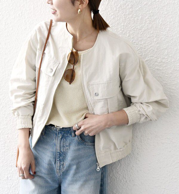 SHIPS any「SHIPS any:〈洗濯機可能〉ノーカラー コンパクト ポケット ブルゾン」|ブルゾン・スタジャン|