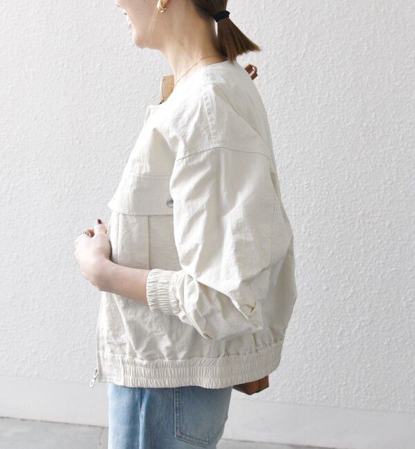 SHIPS any「SHIPS any:〈洗濯機可能〉ノーカラー コンパクト ポケット ブルゾン」|ブルゾン・スタジャン|