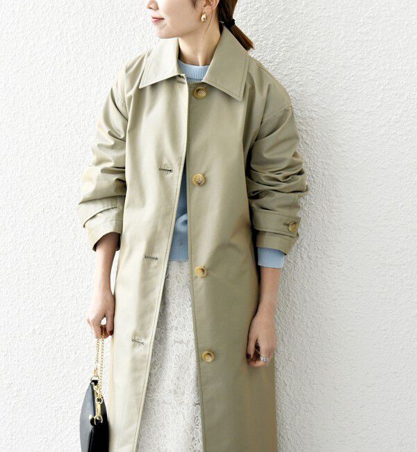 SHIPS any「SHIPS any:〈手洗い可能〉シャンブレー バルマカーン ロング コート」|トレンチコート|