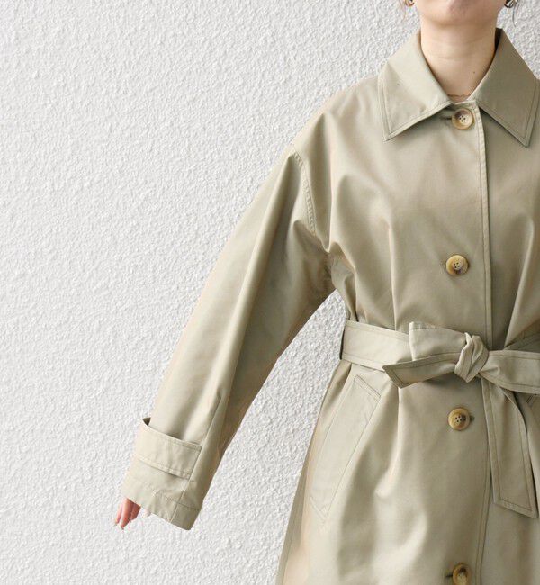 SHIPS any「SHIPS any:〈手洗い可能〉シャンブレー バルマカーン ロング コート」|トレンチコート|