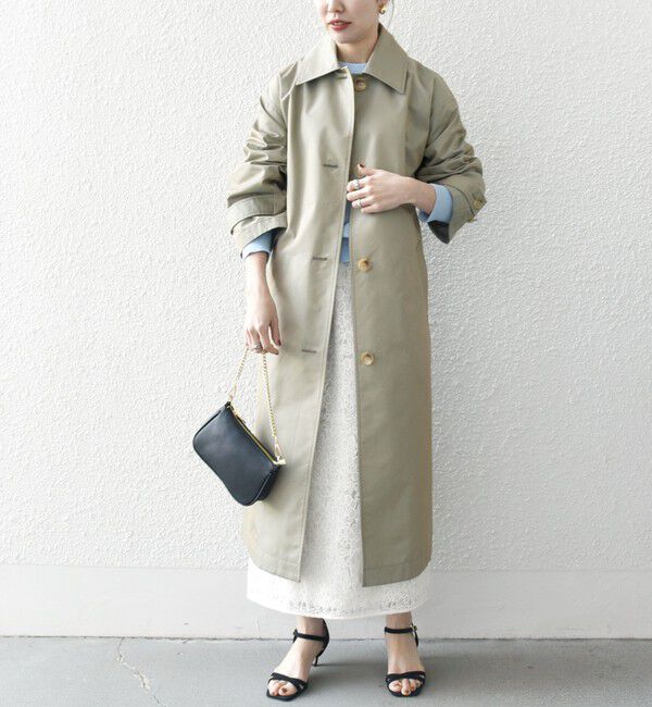 SHIPS any「SHIPS any:〈手洗い可能〉シャンブレー バルマカーン ロング コート」|トレンチコート|