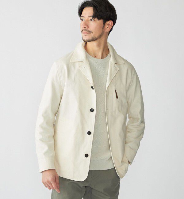 SHIPS「SHIPS: ハイツイスト コットン オックス ユーティリティ ジャケット」|テーラードジャケット|ナチュラル
