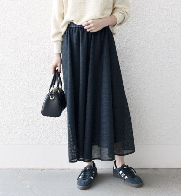SHIPS any「SHIPS any:〈手洗い可能〉メッシュ サーキュラー スカート」|スカート|