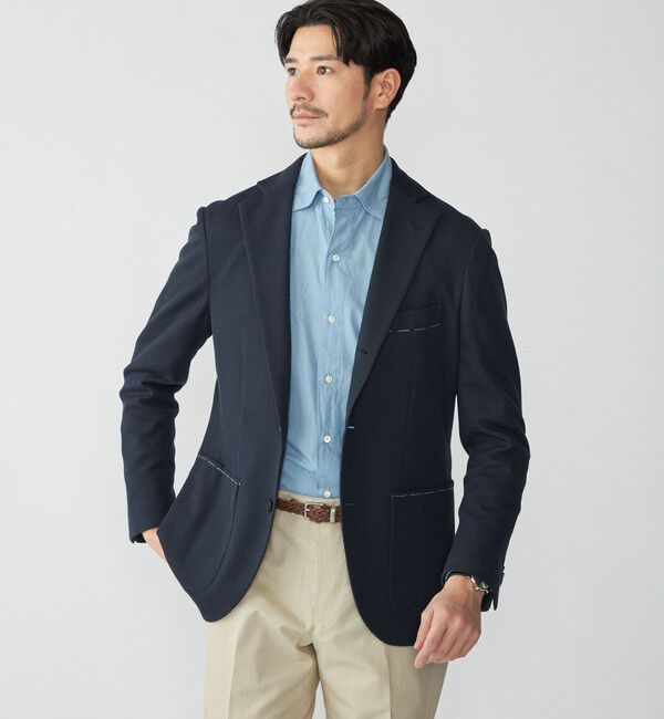 SHIPS「SHIPS: サーフニット ジャージー ジャケット」|テーラードジャケット|ネイビー