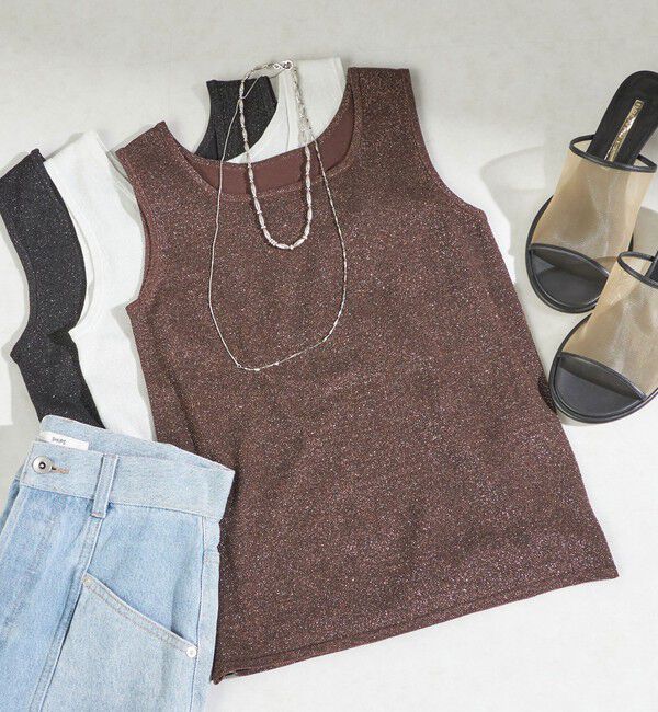 SHIPS for women「〈洗濯機可能〉2WAY ラメ タンクトップ」|タンクトップ|