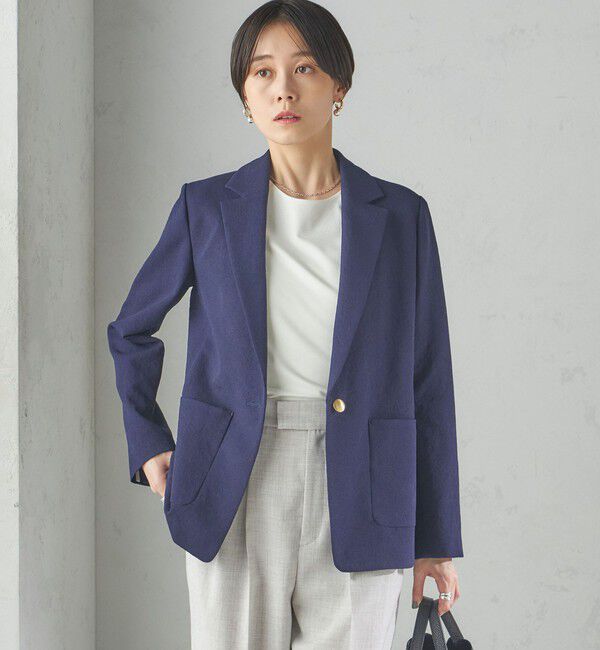 SHIPS for women「〈手洗い可能〉ストレッチ混 シングル 1ボタン テーラード ジャケット」|テーラードジャケット|