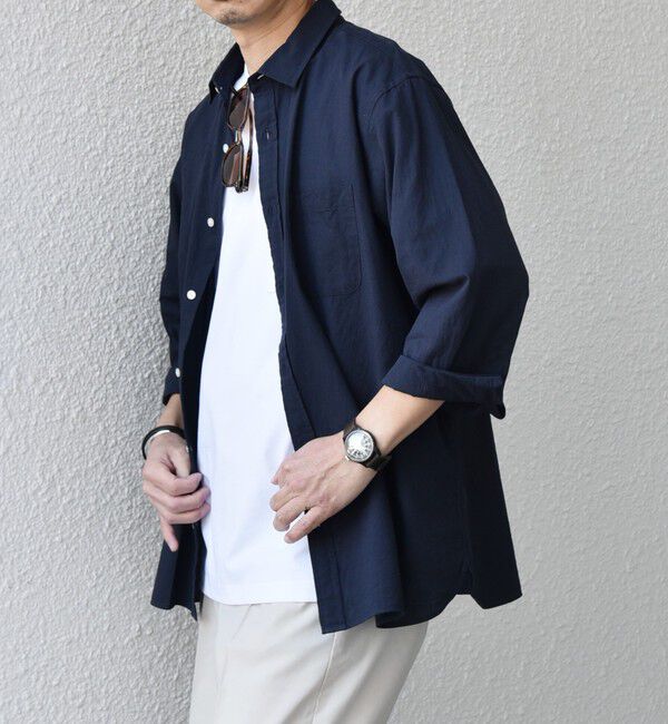 SHIPS any「SHIPS any:〈洗濯機可能〉コットン/リネン ７分袖 レギュラー シャツ 25SS◇」|シャツ・ブラウス|