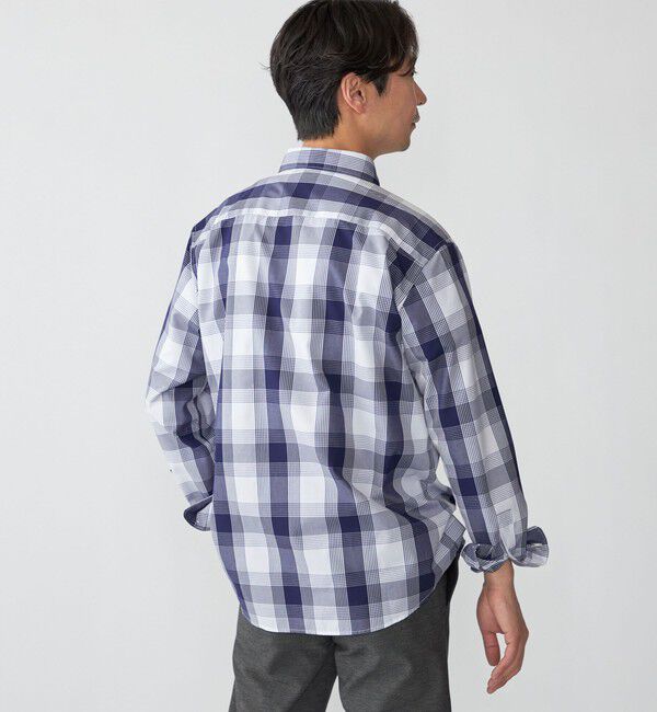 SHIPS「SHIPS: ワイドカラー ネイビー バリエーション チェック シャツ」|シャツ・ブラウス|